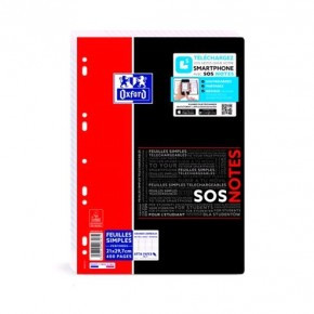 FEUILLETS MOBILES 21X29,7 400P PERF SEYES BLANC 90G SOS NOTES