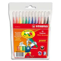 FEUTRES DESSIN PTE MOY X12ASS  STABILO POWER