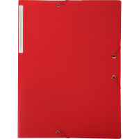 CHEMISE 24X32 3R ELASTIQUES PP ROUGE/RED PLASTIC POCKET FOLDER